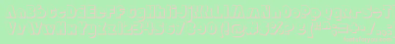 AldoExtruded-fontti – vaaleanpunaiset fontit vihreällä taustalla