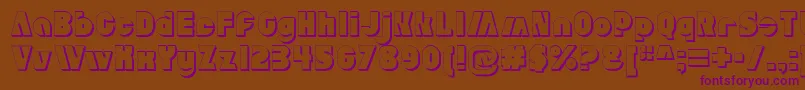 AldoExtruded Font – Purple Fonts on Brown Background