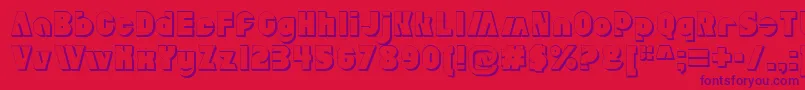 AldoExtruded Font – Purple Fonts on Red Background