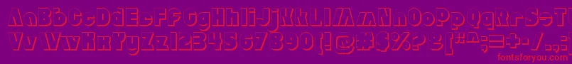 AldoExtruded Font – Red Fonts on Purple Background