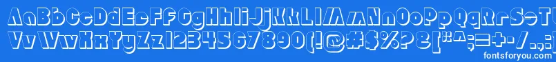 AldoExtruded Font – White Fonts on Blue Background