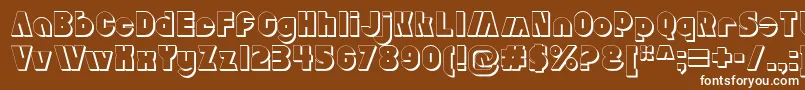 AldoExtruded Font – White Fonts on Brown Background