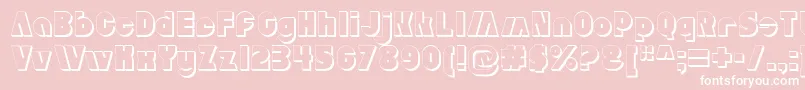 AldoExtruded-Schriftart – Weiße Schriften auf rosa Hintergrund