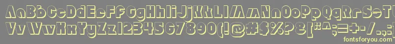 AldoExtruded-fontti – keltaiset fontit harmaalla taustalla