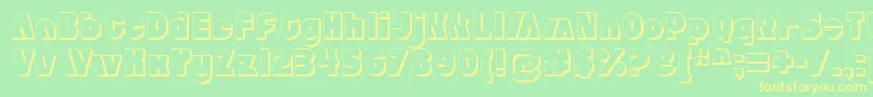 AldoExtruded Font – Yellow Fonts on Green Background