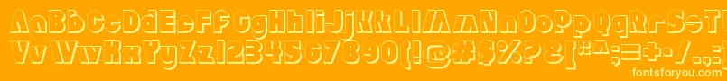 More about AldoExtruded Font AldoExtruded Font – Yellow Fonts on Orange Background