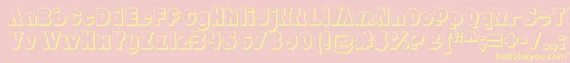 AldoExtruded-Schriftart – Gelbe Schriften auf rosa Hintergrund