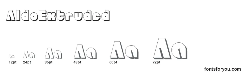 Größen der Schriftart AldoExtruded