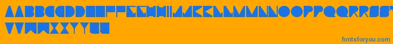 TypoMoiserTechno Font – Blue Fonts on Orange Background