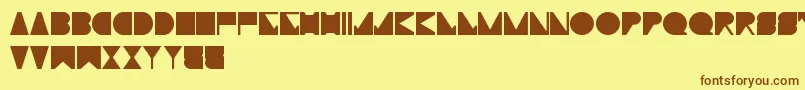Czcionka TypoMoiserTechno – brązowe czcionki na żółtym tle