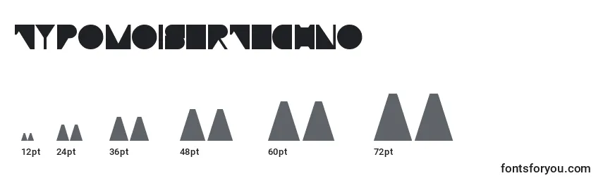 TypoMoiserTechno Font Sizes