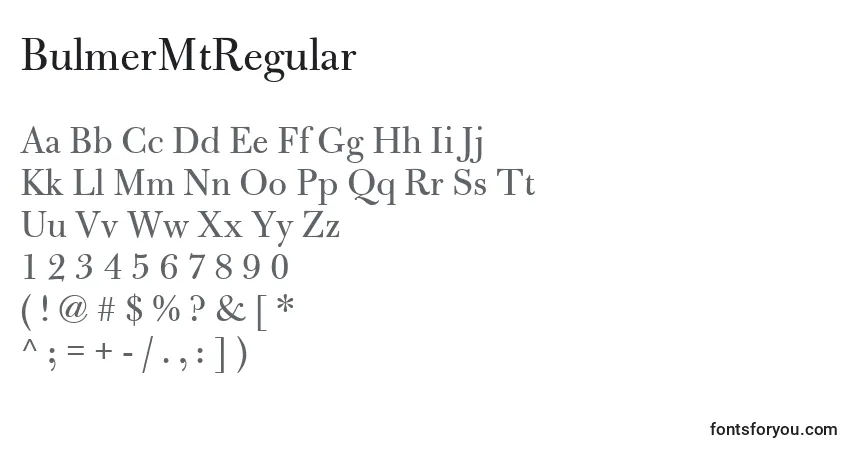 A fonte BulmerMtRegular – alfabeto, números, caracteres especiais