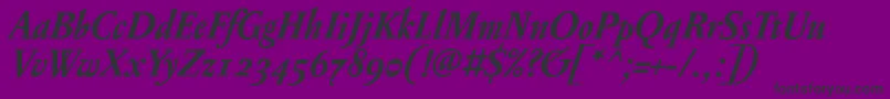 PentagrammeosfBolditalic Font – Black Fonts on Purple Background