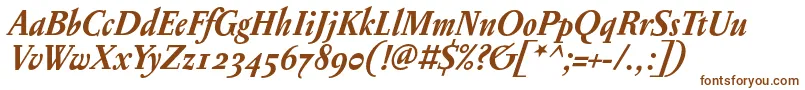 PentagrammeosfBolditalic-fontti – ruskeat fontit valkoisella taustalla