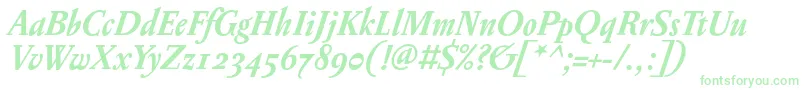 Шрифт PentagrammeosfBolditalic – зелёные шрифты
