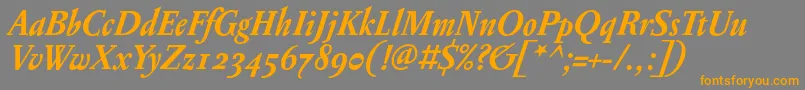 PentagrammeosfBolditalic Font – Orange Fonts on Gray Background
