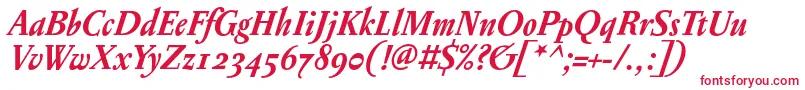 PentagrammeosfBolditalic Font – Red Fonts on White Background