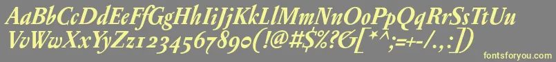 PentagrammeosfBolditalic Font – Yellow Fonts on Gray Background
