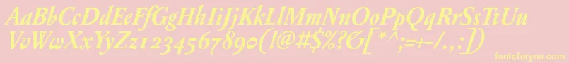 PentagrammeosfBolditalic Font – Yellow Fonts on Pink Background