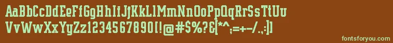 SupremeBw90Bold Font – Green Fonts on Brown Background