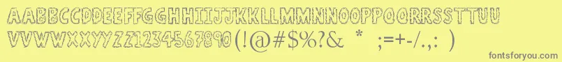 AStitchPlusNine Font – Gray Fonts on Yellow Background