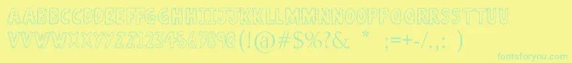 Подробнее о шрифте AStitchPlusNine Шрифт AStitchPlusNine – зелёные шрифты на жёлтом фоне