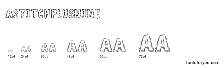 AStitchPlusNine Font Sizes