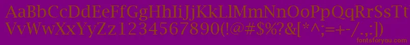 LucidaBright Font – Brown Fonts on Purple Background