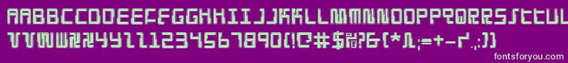 DroidLoverPro-fontti – vihreät fontit violetilla taustalla