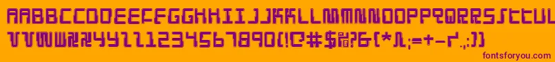 DroidLoverPro Font – Purple Fonts on Orange Background