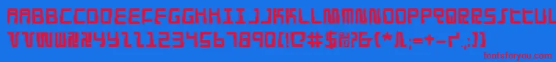 DroidLoverPro Font – Red Fonts on Blue Background