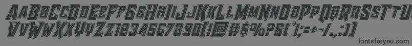 Raidercrusaderbevel-Schriftart – Schwarze Schriften auf grauem Hintergrund