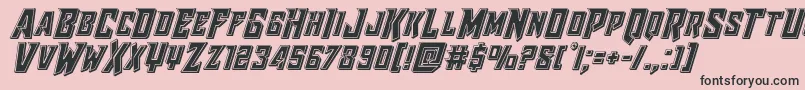 Fonte Raidercrusaderbevel – fontes pretas em um fundo rosa