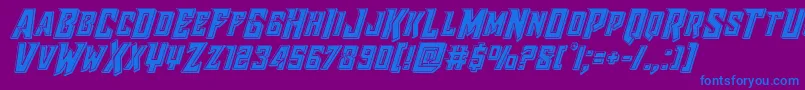 フォントRaidercrusaderbevel – 紫色の背景に青い文字