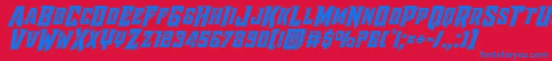 Raidercrusaderbevel Font – Blue Fonts on Red Background