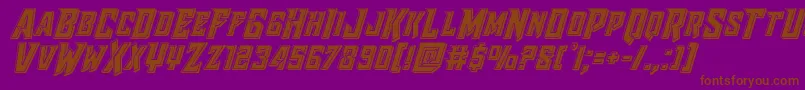 Raidercrusaderbevel-fontti – ruskeat fontit violetilla taustalla