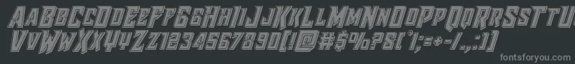 Raidercrusaderbevel-Schriftart – Graue Schriften auf schwarzem Hintergrund