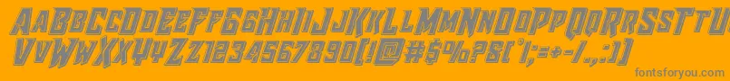 Fonte Raidercrusaderbevel – fontes cinzas em um fundo laranja