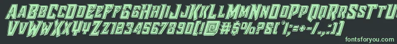 フォントRaidercrusaderbevel – 黒い背景に緑の文字