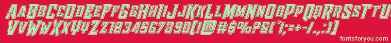Raidercrusaderbevel Font – Green Fonts on Red Background