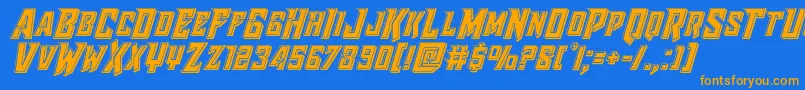 Fonte Raidercrusaderbevel – fontes laranjas em um fundo azul