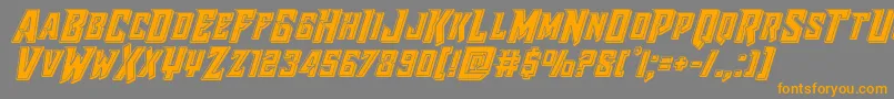 フォントRaidercrusaderbevel – オレンジの文字は灰色の背景にあります。