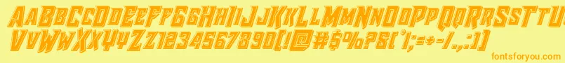 Raidercrusaderbevel Font – Orange Fonts on Yellow Background