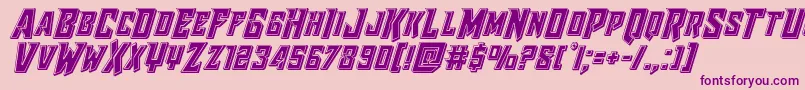 Raidercrusaderbevel-Schriftart – Violette Schriften auf rosa Hintergrund