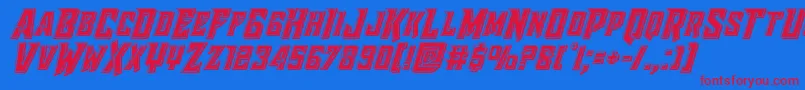 Raidercrusaderbevel Font – Red Fonts on Blue Background