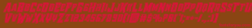 Raidercrusaderbevel Font – Red Fonts on Brown Background