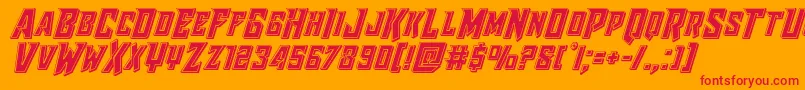 Raidercrusaderbevel Font – Red Fonts on Orange Background