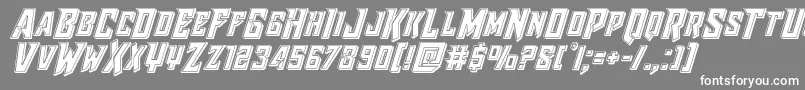 フォントRaidercrusaderbevel – 灰色の背景に白い文字