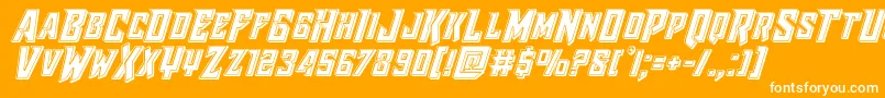 Raidercrusaderbevel-fontti – valkoiset fontit oranssilla taustalla