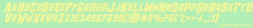 Raidercrusaderbevel Font – Yellow Fonts on Green Background